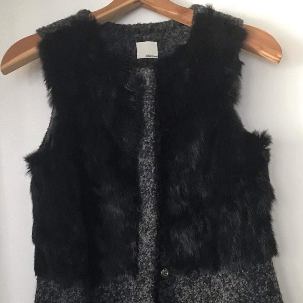 3.1 Phillip Lim Wool Vest with rabbit SZ S - Picture 12 of 12